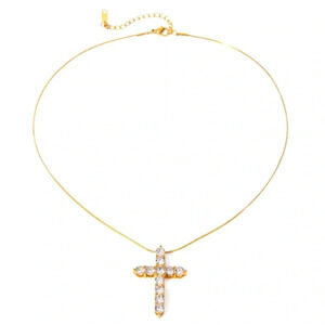 Selena Cross 18K Gold Stainless Steel Waterproof Necklace